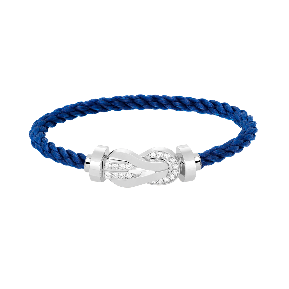[Limara]LARGE 8-FIGURE BUCKLE HALF DIAMOND BRACELET - WHITE GOLD