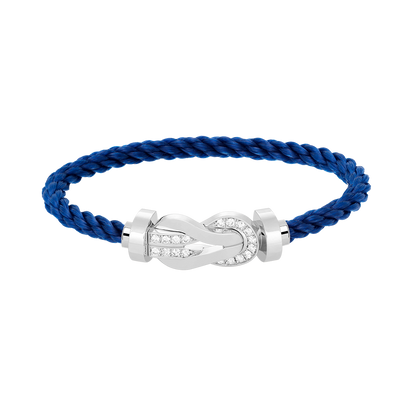 [Limara]LARGE 8-FIGURE BUCKLE HALF DIAMOND BRACELET - WHITE GOLD