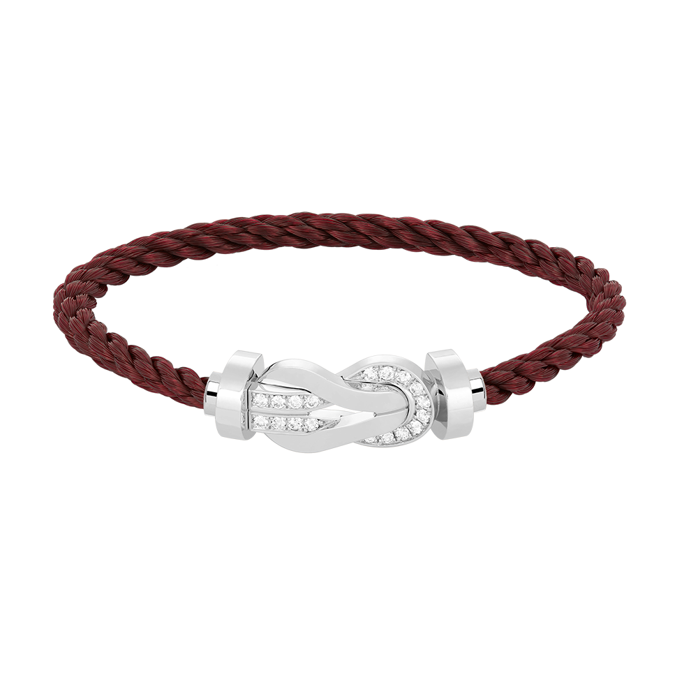[Limara]LARGE 8-FIGURE BUCKLE HALF DIAMOND BRACELET - WHITE GOLD
