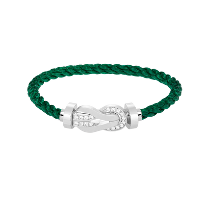 [Limara]LARGE 8-FIGURE BUCKLE HALF DIAMOND BRACELET - WHITE GOLD