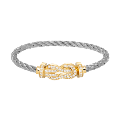 [Limara]LARGE 8-FIGURE BUCKLE FULL DIAMOND BRACELET - GOLD