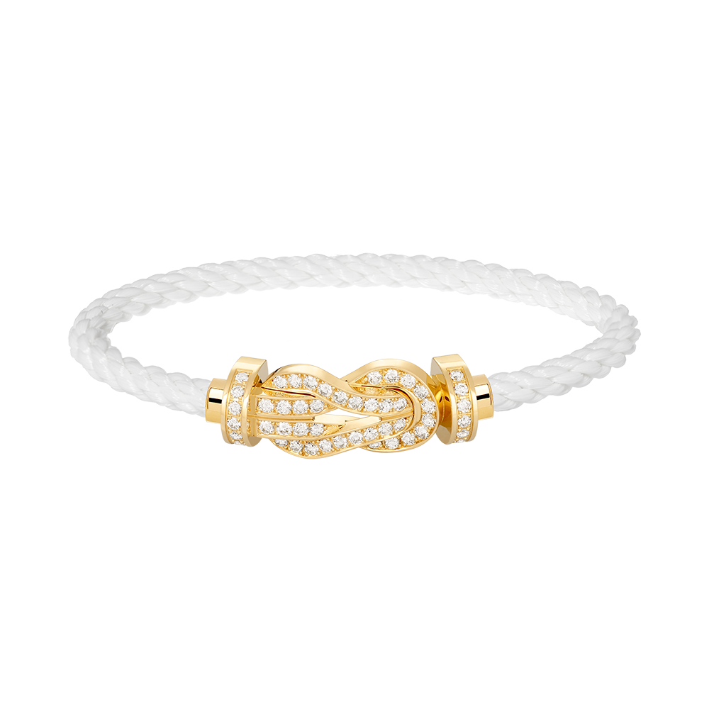 [Limara]LARGE 8-FIGURE BUCKLE FULL DIAMOND BRACELET - GOLD