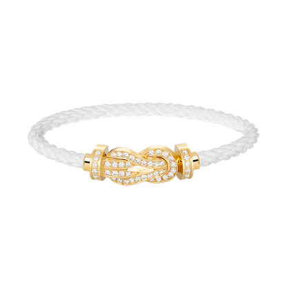 [Limara]LARGE 8-FIGURE BUCKLE FULL DIAMOND BRACELET - GOLD