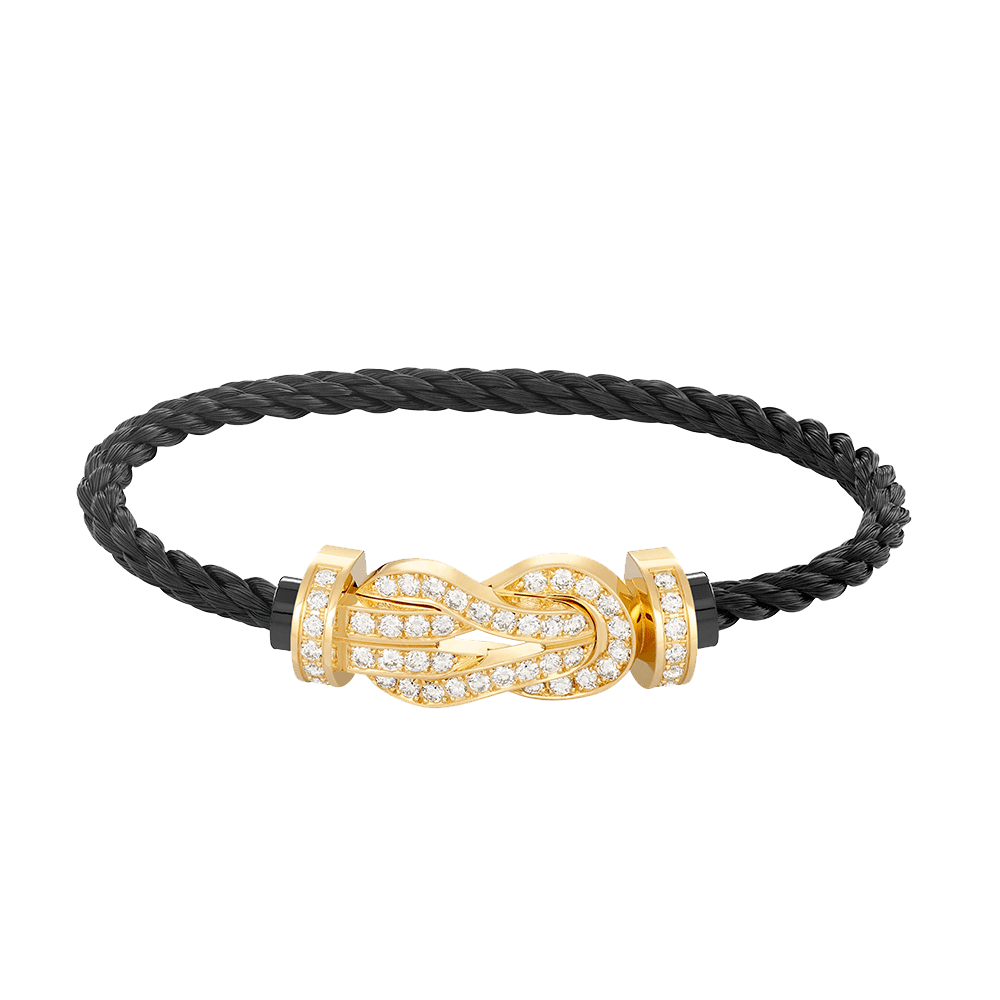 [Limara]LARGE 8-FIGURE BUCKLE FULL DIAMOND BRACELET - GOLD