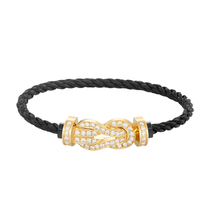 [Limara]LARGE 8-FIGURE BUCKLE FULL DIAMOND BRACELET - GOLD