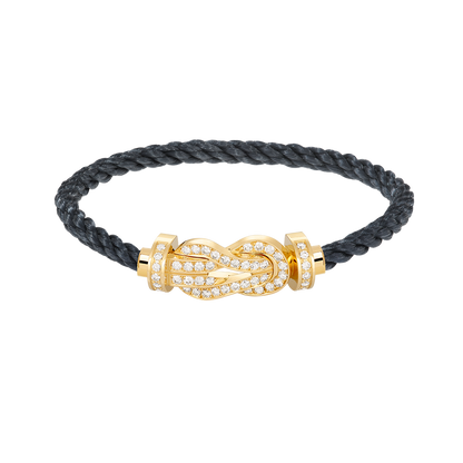 [Limara]LARGE 8-FIGURE BUCKLE FULL DIAMOND BRACELET - GOLD