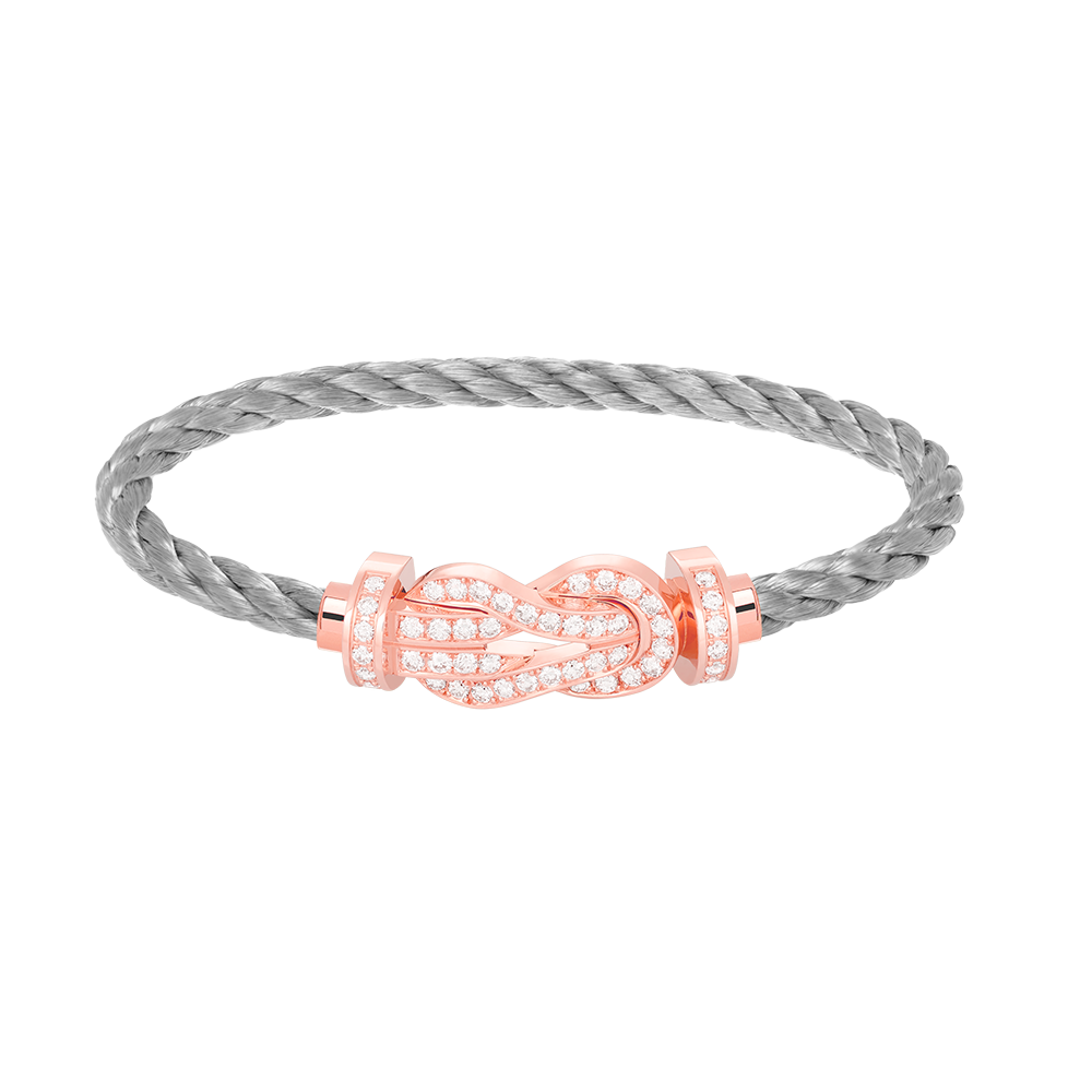 [Limara]LARGE 8-FIGURE BUCKLE FULL DIAMOND BRACELET - ROSE GOLD