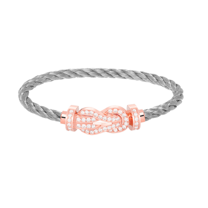 [Limara]LARGE 8-FIGURE BUCKLE FULL DIAMOND BRACELET - ROSE GOLD