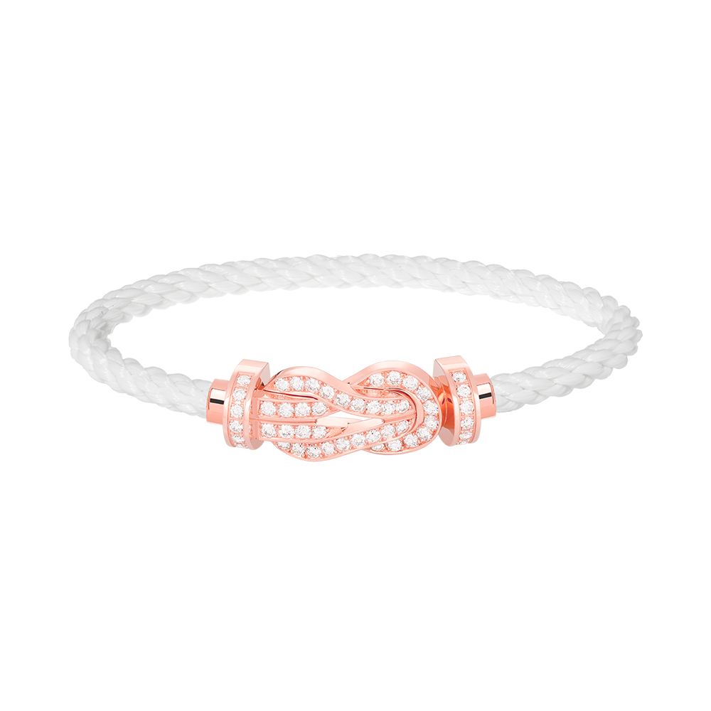 [Limara]LARGE 8-FIGURE BUCKLE FULL DIAMOND BRACELET - ROSE GOLD