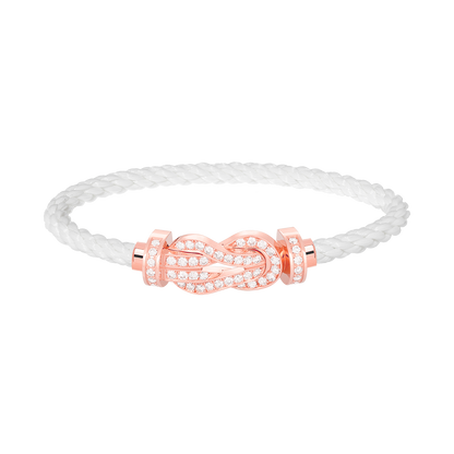 [Limara]LARGE 8-FIGURE BUCKLE FULL DIAMOND BRACELET - ROSE GOLD
