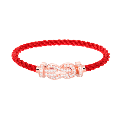[Limara]LARGE 8-FIGURE BUCKLE FULL DIAMOND BRACELET - ROSE GOLD