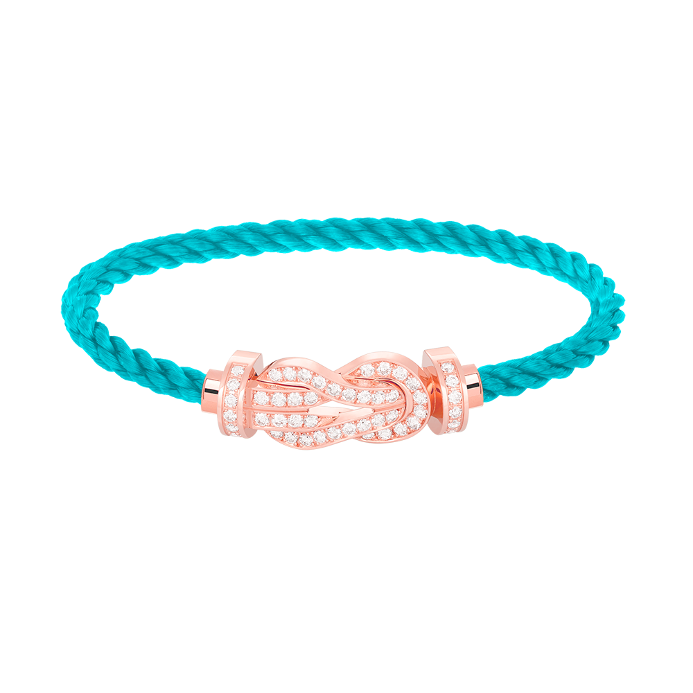 [Limara]LARGE 8-FIGURE BUCKLE FULL DIAMOND BRACELET - ROSE GOLD