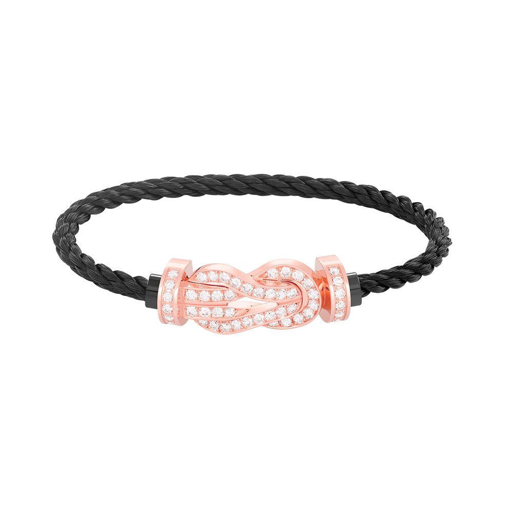 [Limara]LARGE 8-FIGURE BUCKLE FULL DIAMOND BRACELET - ROSE GOLD