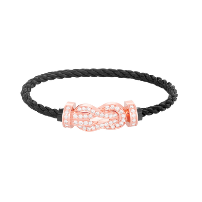 [Limara]LARGE 8-FIGURE BUCKLE FULL DIAMOND BRACELET - ROSE GOLD