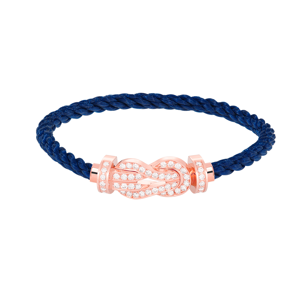 [Limara]LARGE 8-FIGURE BUCKLE FULL DIAMOND BRACELET - ROSE GOLD