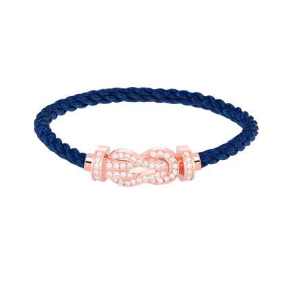 [Limara]LARGE 8-FIGURE BUCKLE FULL DIAMOND BRACELET - ROSE GOLD