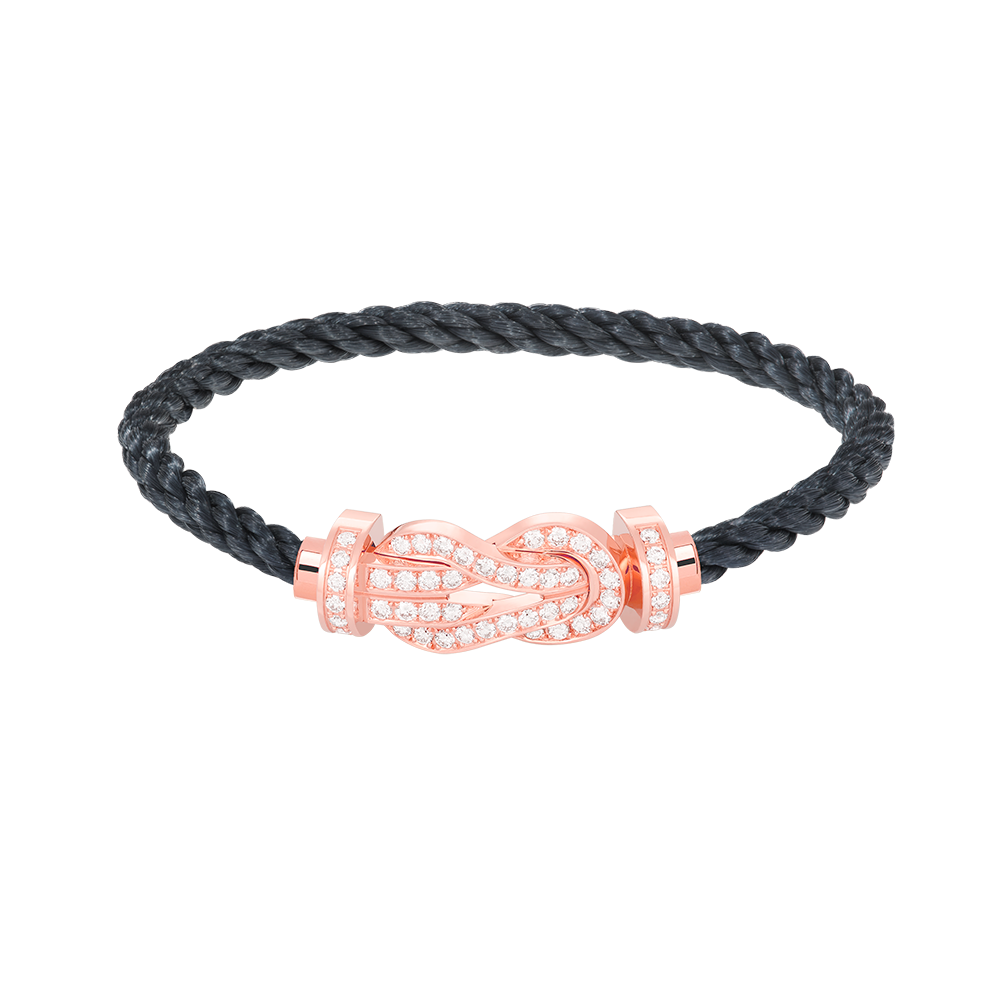 [Limara]LARGE 8-FIGURE BUCKLE FULL DIAMOND BRACELET - ROSE GOLD