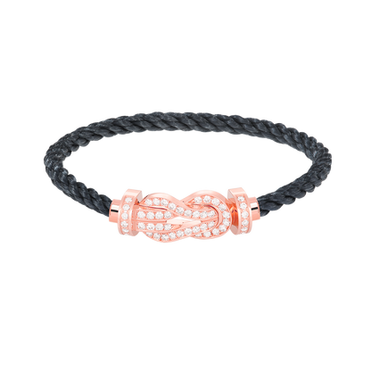 [Limara]LARGE 8-FIGURE BUCKLE FULL DIAMOND BRACELET - ROSE GOLD