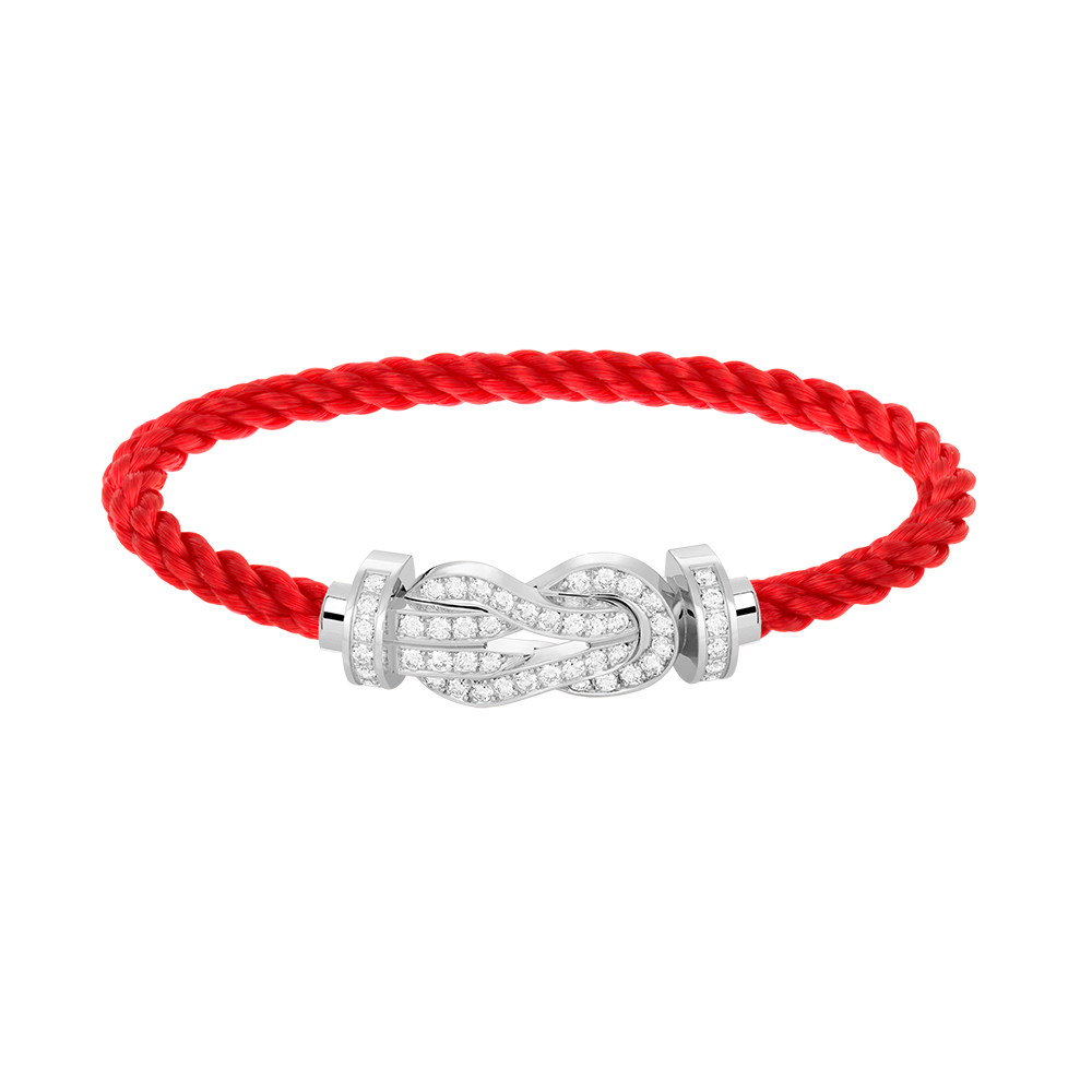 [Limara]LARGE 8-FIGURE BUCKLE FULL DIAMOND BRACELET -WHITE GOLD