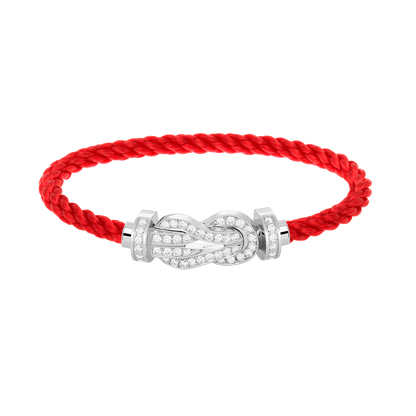 [Limara]LARGE 8-FIGURE BUCKLE FULL DIAMOND BRACELET -WHITE GOLD