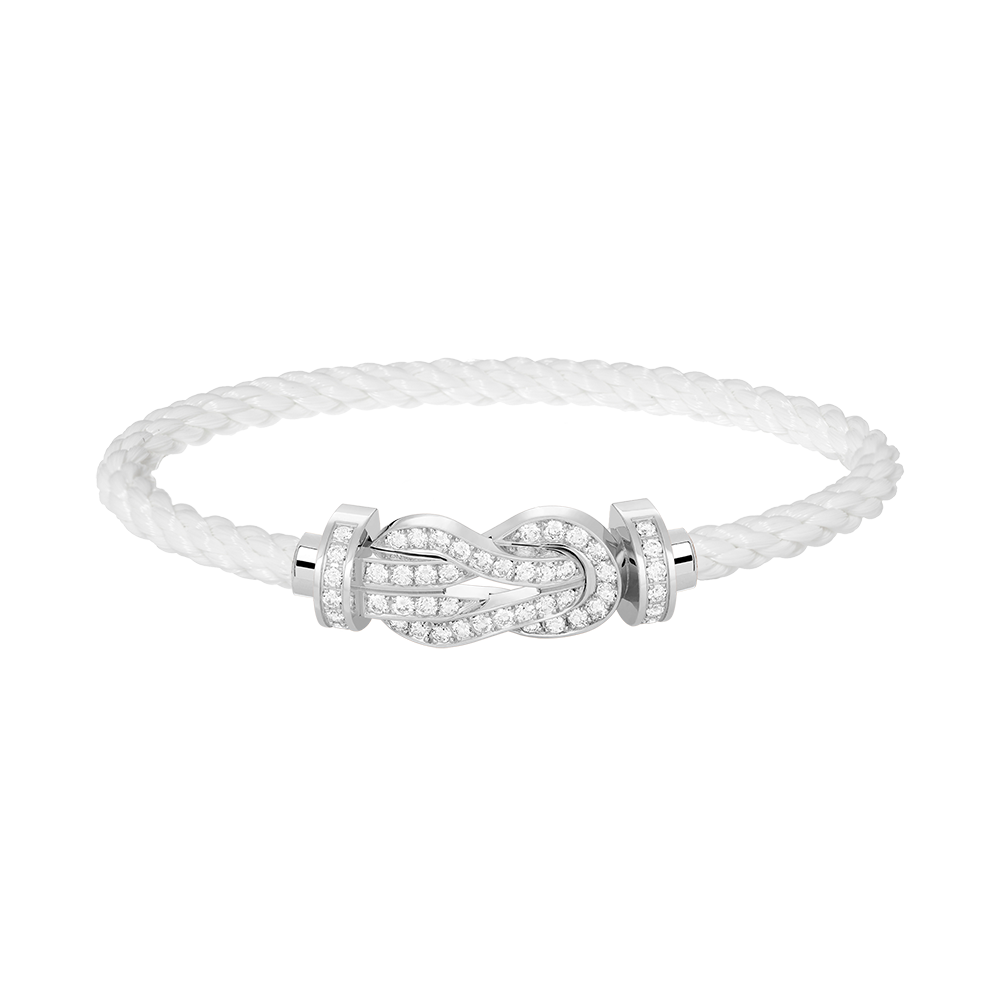 [Limara]LARGE 8-FIGURE BUCKLE FULL DIAMOND BRACELET -WHITE GOLD