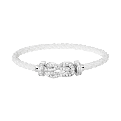 [Limara]LARGE 8-FIGURE BUCKLE FULL DIAMOND BRACELET -WHITE GOLD