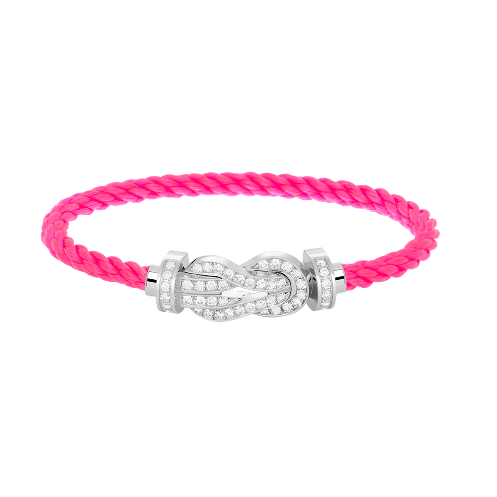 [Limara]LARGE 8-FIGURE BUCKLE FULL DIAMOND BRACELET -WHITE GOLD
