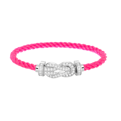[Limara]LARGE 8-FIGURE BUCKLE FULL DIAMOND BRACELET -WHITE GOLD