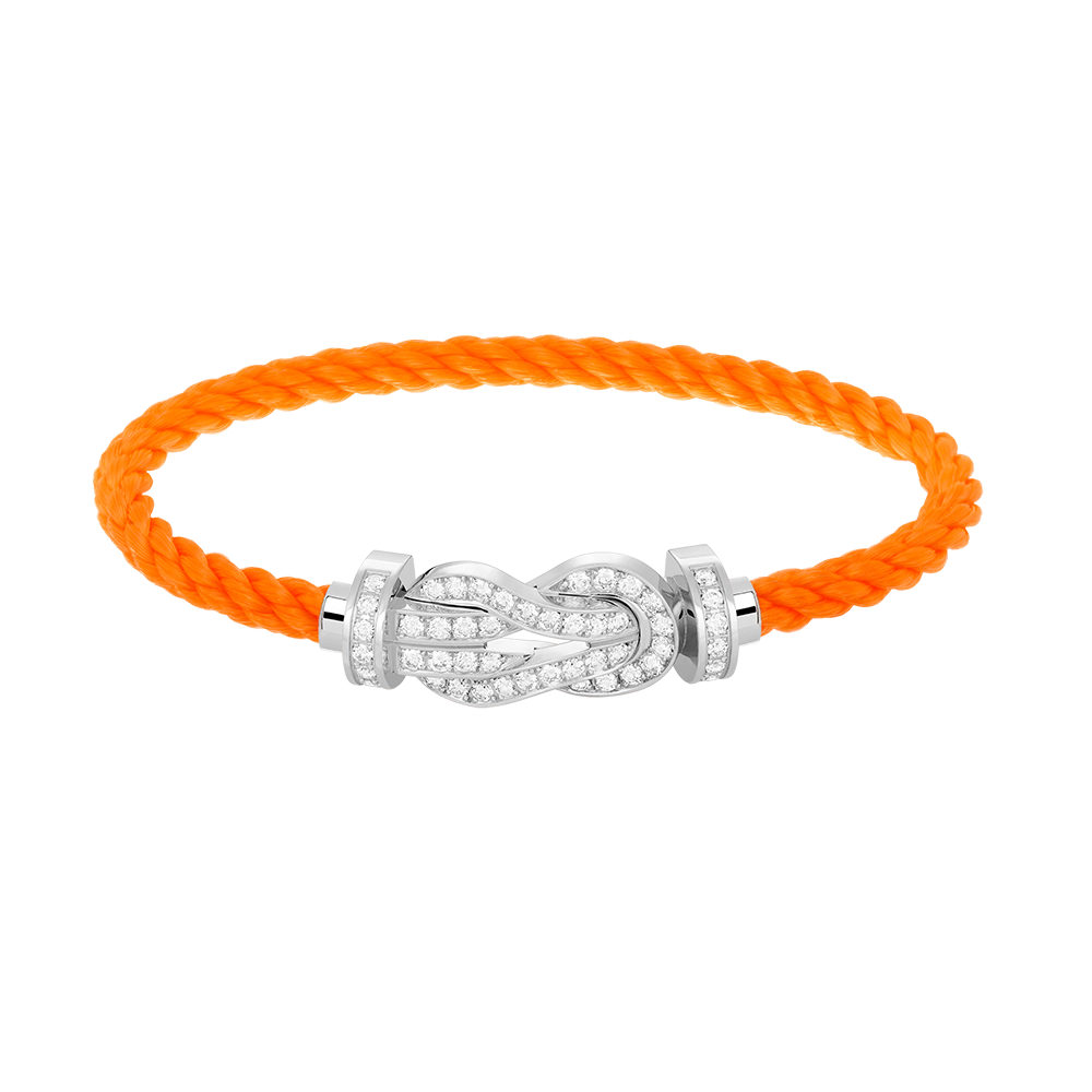[Limara]LARGE 8-FIGURE BUCKLE FULL DIAMOND BRACELET -WHITE GOLD