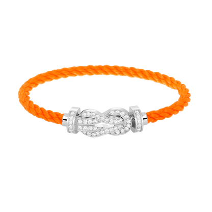 [Limara]LARGE 8-FIGURE BUCKLE FULL DIAMOND BRACELET -WHITE GOLD