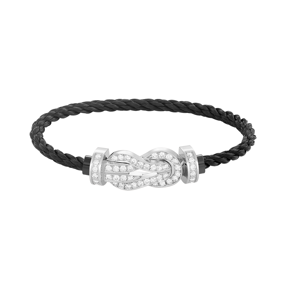 [Limara]LARGE 8-FIGURE BUCKLE FULL DIAMOND BRACELET -WHITE GOLD