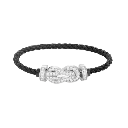 [Limara]LARGE 8-FIGURE BUCKLE FULL DIAMOND BRACELET -WHITE GOLD
