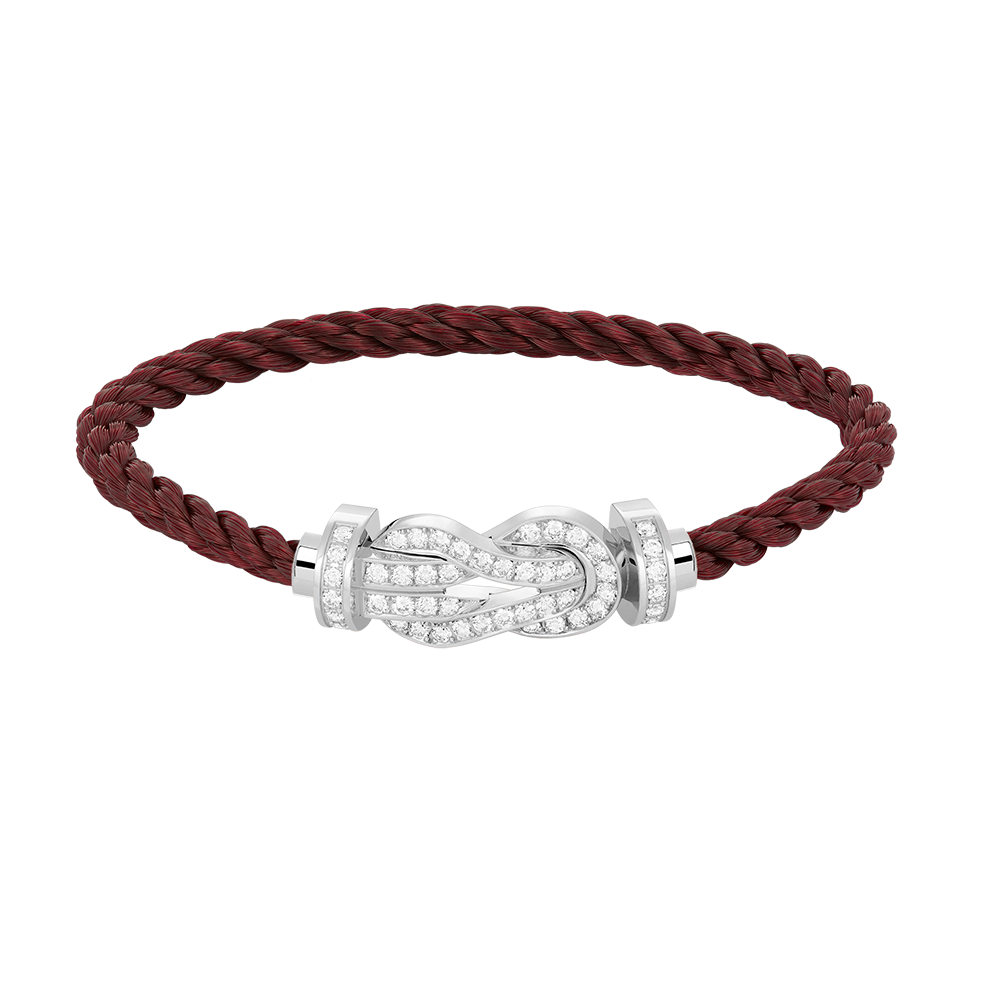 [Limara]LARGE 8-FIGURE BUCKLE FULL DIAMOND BRACELET -WHITE GOLD
