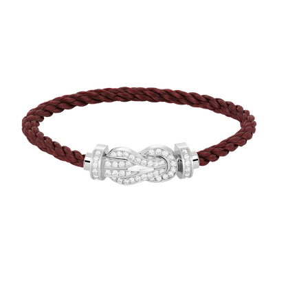 [Limara]LARGE 8-FIGURE BUCKLE FULL DIAMOND BRACELET -WHITE GOLD
