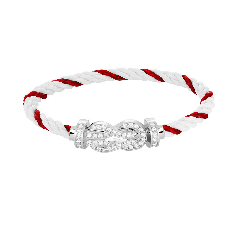 [Limara]LARGE 8-FIGURE BUCKLE FULL DIAMOND BRACELET -WHITE GOLD