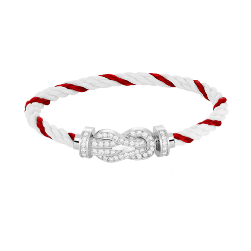 [Limara]LARGE 8-FIGURE BUCKLE FULL DIAMOND BRACELET -WHITE GOLD