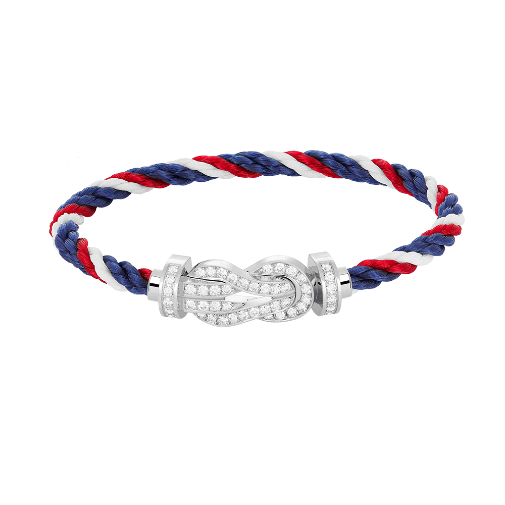 [Limara]LARGE 8-FIGURE BUCKLE FULL DIAMOND BRACELET -WHITE GOLD