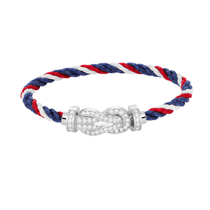 [Limara]LARGE 8-FIGURE BUCKLE FULL DIAMOND BRACELET -WHITE GOLD