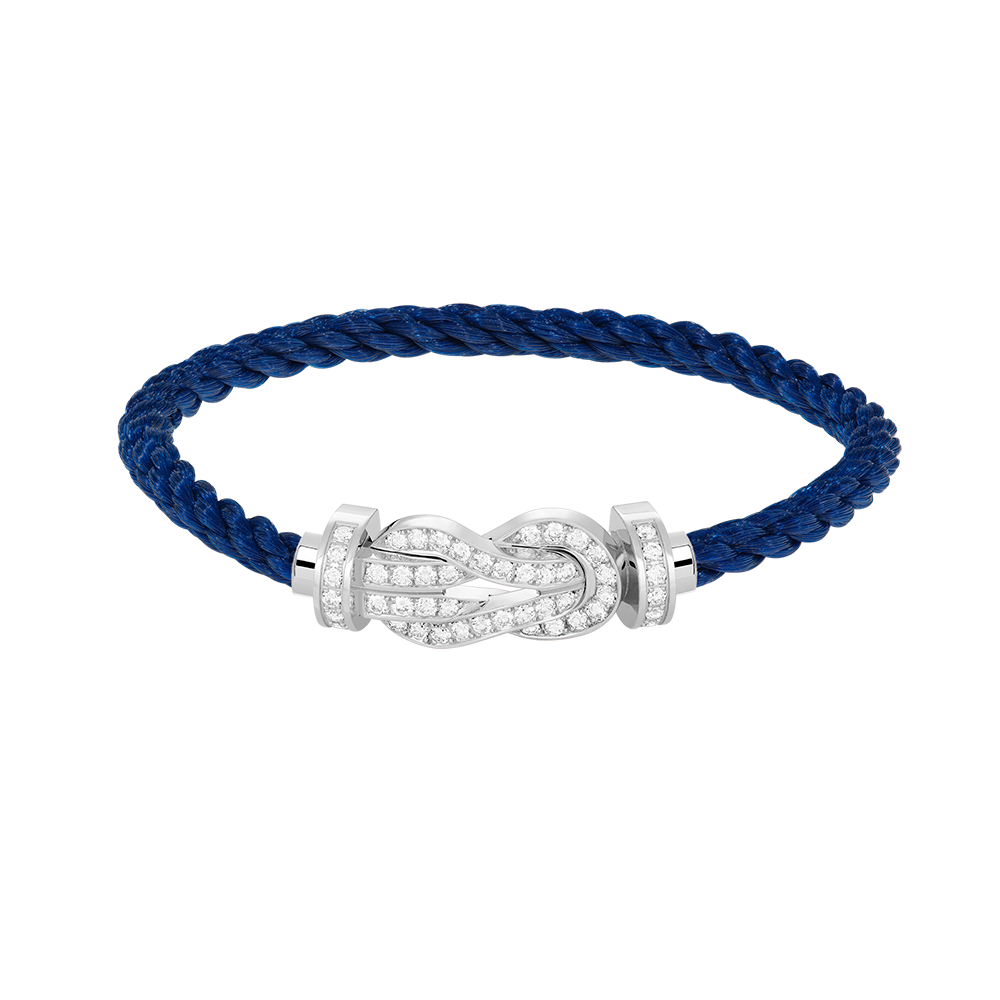 [Limara]LARGE 8-FIGURE BUCKLE FULL DIAMOND BRACELET -WHITE GOLD