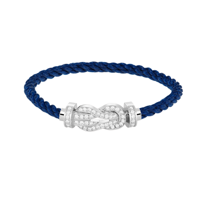 [Limara]LARGE 8-FIGURE BUCKLE FULL DIAMOND BRACELET -WHITE GOLD