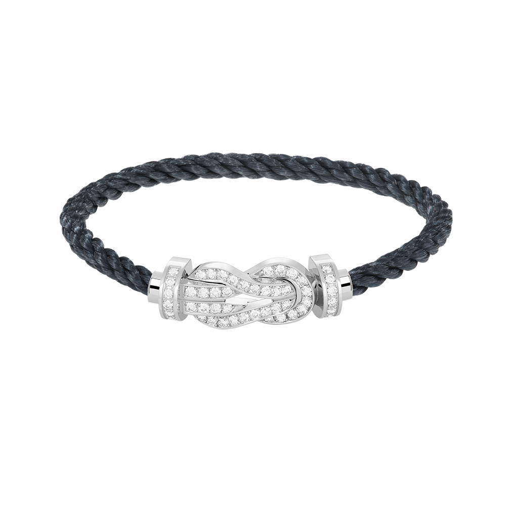 [Limara]LARGE 8-FIGURE BUCKLE FULL DIAMOND BRACELET -WHITE GOLD