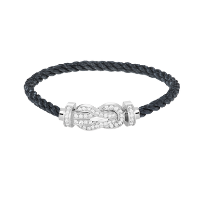 [Limara]LARGE 8-FIGURE BUCKLE FULL DIAMOND BRACELET -WHITE GOLD