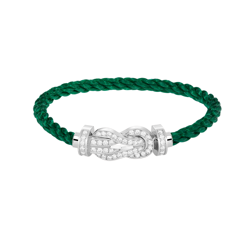 [Limara]LARGE 8-FIGURE BUCKLE FULL DIAMOND BRACELET -WHITE GOLD