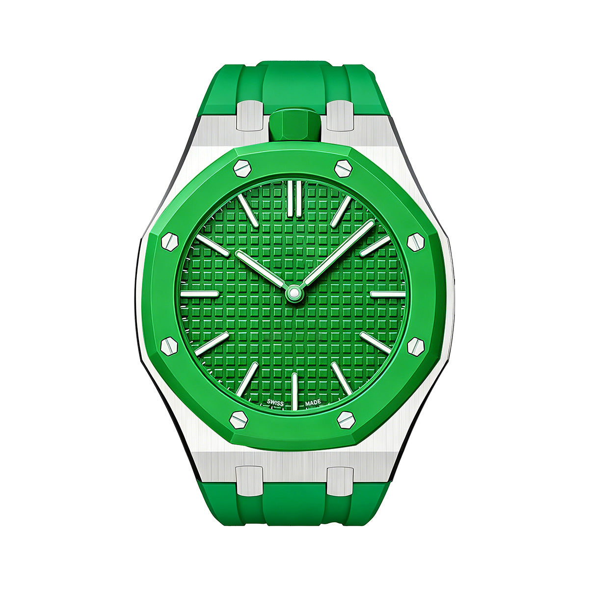 [Limara]OAK POP GREEN STEEL SILICONE STRAP
