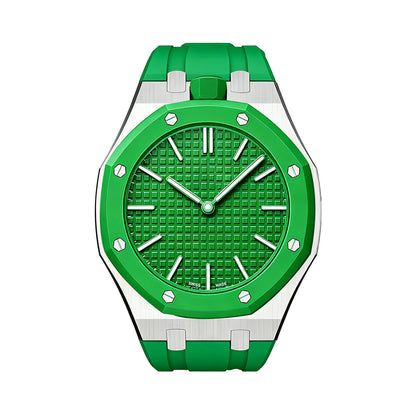 [Limara]OAK POP GREEN STEEL SILICONE STRAP