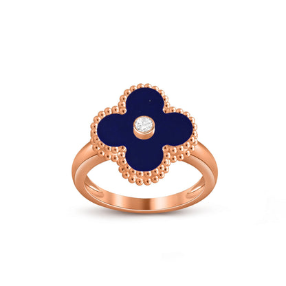[Limara]LUCKY CLOVER DIAMOND-ACCENT ROSE GOLD RING COLLECTION