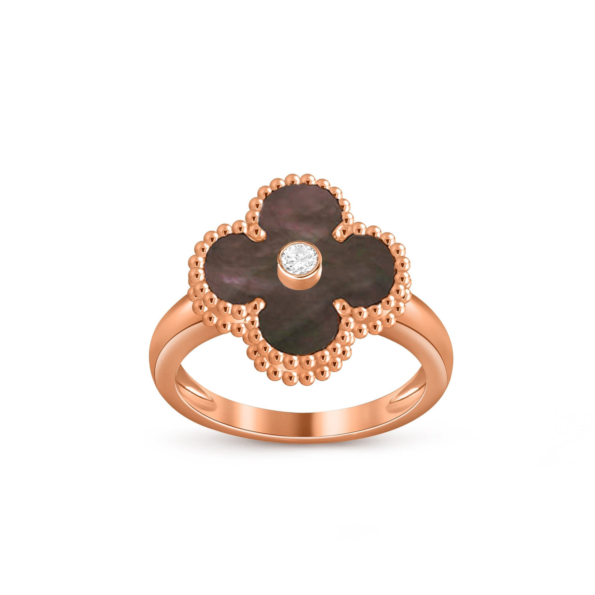 [Limara]LUCKY CLOVER DIAMOND-ACCENT ROSE GOLD RING COLLECTION