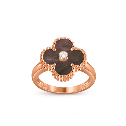 [Limara]LUCKY CLOVER DIAMOND-ACCENT ROSE GOLD RING COLLECTION