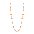 [Limara]CLASSIC 20-MOTIF LUCKY CLOVER LONG NECKLACE ROSE GOLD COLLECTION