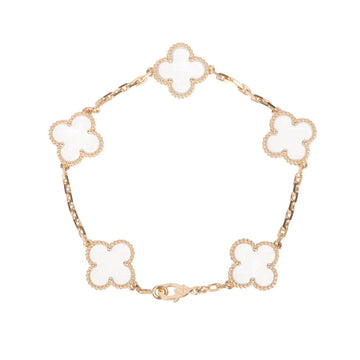[Limara]CLOVER 5 MOTIF ROCK CRYSTAL BRACELET